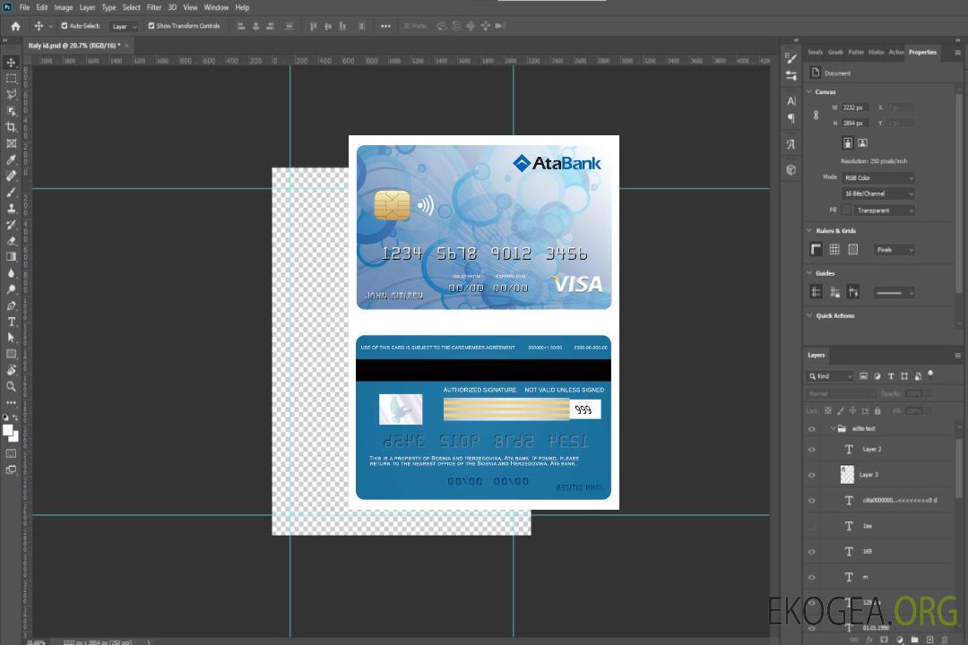 Carte visa bancaire Ata de Bosnie-Herzégovine template Carte visa bancaire Ata de Bosnie-Herzégovine template